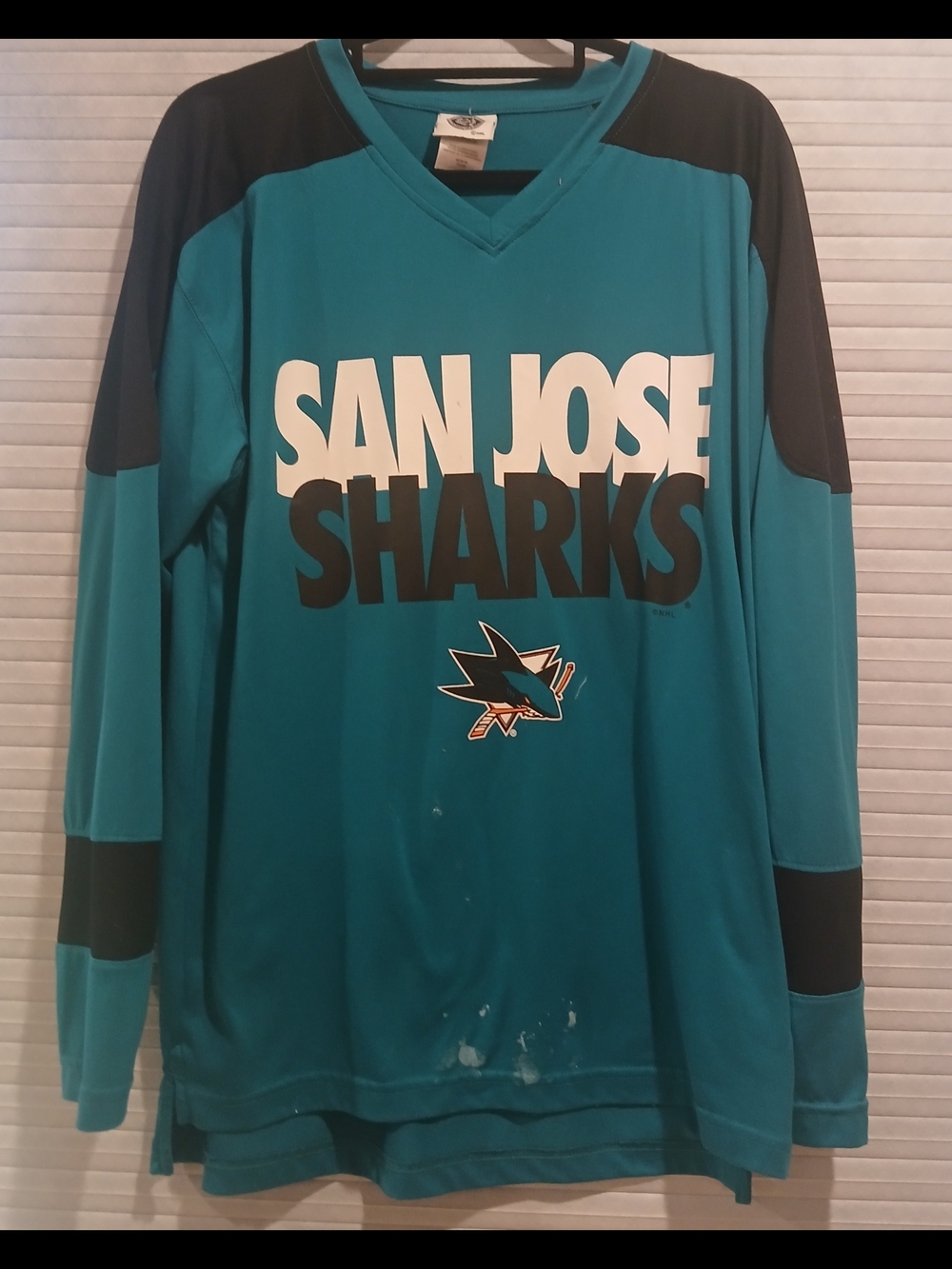 8Knights Apparel Teal & Black San Jose Sharks V-Neck Jersey